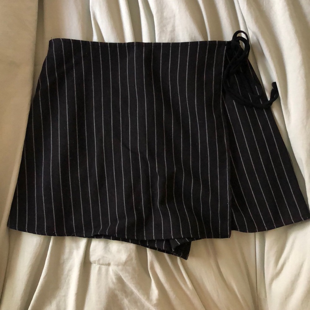 Pinstripe black skort.